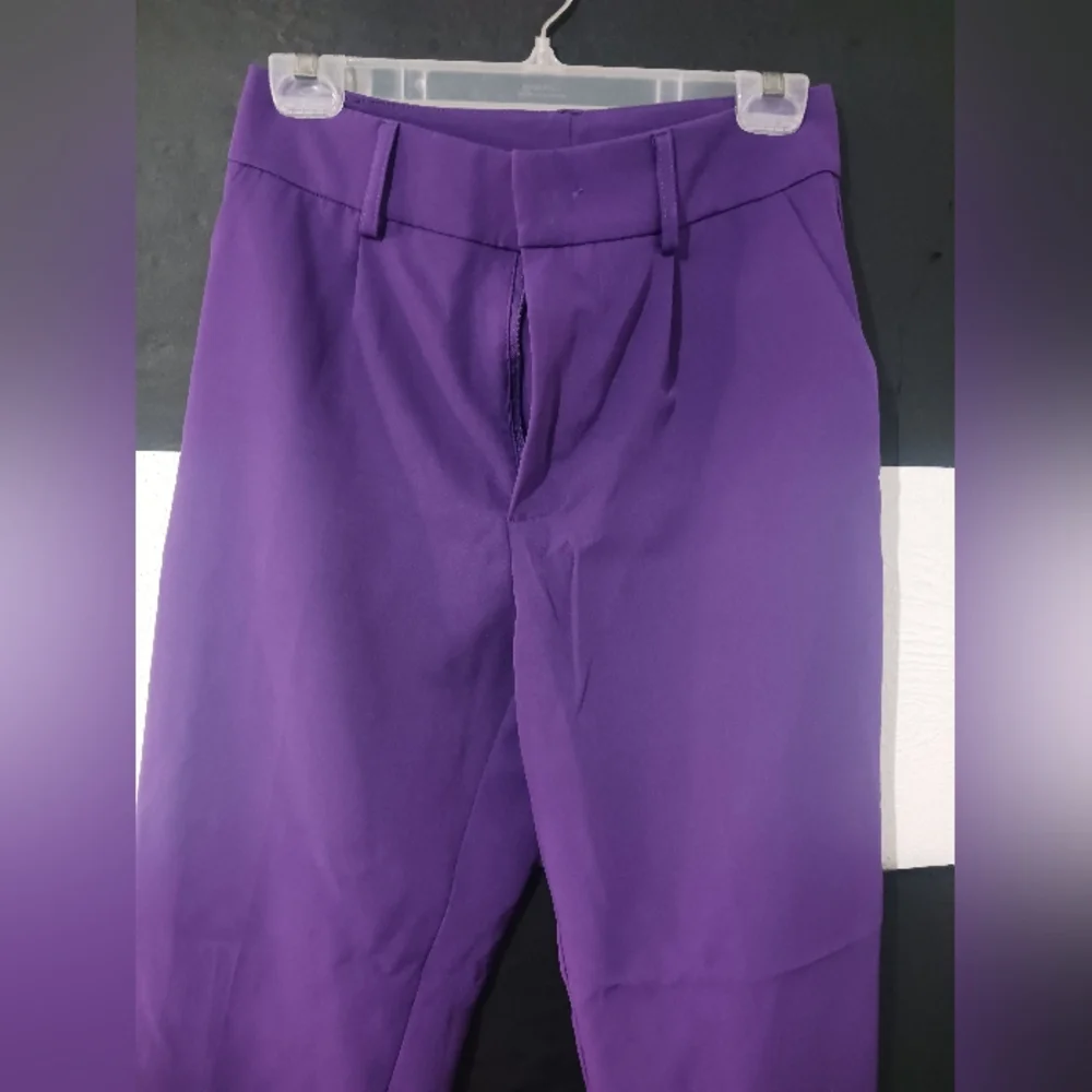 SHEIN Women Purple Belted Trouser Pant